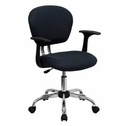 Brand new 🎉 Flash Furniture Mesh Task Chairs With Arms And Chrome Base (H2376FGYARMS) 🔔