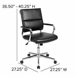 Hot Sale 😉 Office Chairs Flash Furniture LeatherSoft Swivel Mid-Back Panel Executive Office Chair, Black (BT20595M2BK) ⌛ -Office Chairs Online store unnamed file 342