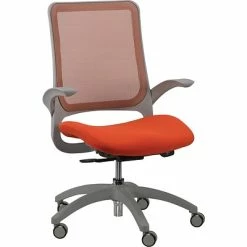 Promo 😉 Office Chairs Raynor Eurotech Hawk MF22 Task Chair, Mesh Back W/ Fabric Seat, Orange, Seat: 19 3/10"W X 18 1/2"D, Back: 17 3/10"W X 20 9/10"H ❤️