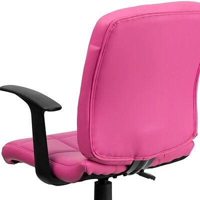 Wholesale ๐ Task Chairs Flash Furniture Mid-Back Quilted Vinyl Task Chair With Nylon Arms, Pink โจ 11 Wholesale ๐ Task Chairs Flash Furniture Mid-Back Quilted Vinyl Task Chair With Nylon Arms, Pink โจ - Image 9