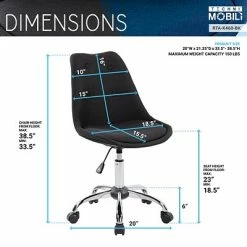 Best Pirce ⌛ Task Chairs Techni Mobili Tufted Armless Task Chair, Black 🎁 -Office Chairs Online store unnamed file 3545