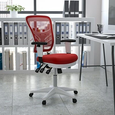 Cheapest ๐ Office Chairs Flash Furniture Ergonomic Mesh Swivel Mid-Back Multifunction Executive Office Chair, Red (HL0001WHRED) โจ 4 Cheapest ๐ Office Chairs Flash Furniture Ergonomic Mesh Swivel Mid-Back Multifunction Executive Office Chair, Red (HL0001WHRED) โจ - Image 2