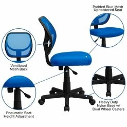 Cheapest 😀 Task Chairs Flash Furniture Fabric Mid-back Task Chair, Blue 🎁 -Office Chairs Online store unnamed file 3593
