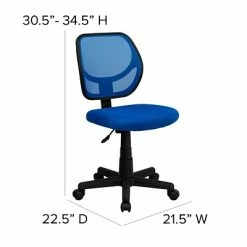 Cheapest 😀 Task Chairs Flash Furniture Fabric Mid-back Task Chair, Blue 🎁 -Office Chairs Online store unnamed file 3594