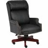 Budget ⌛ Task Chairs Boss Traditional High Back CaressoftPlus Chair W/Mahogany Base, Black (B980-CP) 🎉