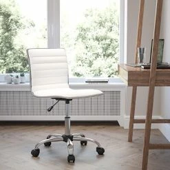 Cheap 🥰 Task Chairs Flash Furniture Low Back Armless White Ribbed Designer Swivel Task Chair (DS512BWH) ✨ -Office Chairs Online store unnamed file 3604