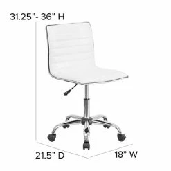 Cheap 🥰 Task Chairs Flash Furniture Low Back Armless White Ribbed Designer Swivel Task Chair (DS512BWH) ✨ -Office Chairs Online store unnamed file 3609