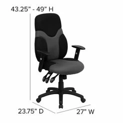 Best Pirce 🔔 Task Chairs Flash Furniture Mesh Ergonomic Task Chair With Adjustable Arms, Black/Gray 🎉 -Office Chairs Online store unnamed file 3618