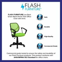 Cheap 😉 Task Chairs Flash Furniture Fabric Mid-Back Task Chair With Arm, Green ❤️ -Office Chairs Online store unnamed file 3624