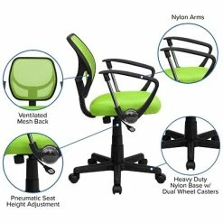 Cheap 😉 Task Chairs Flash Furniture Fabric Mid-Back Task Chair With Arm, Green ❤️ -Office Chairs Online store unnamed file 3625