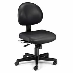 Flash Sale 🛒 Task Chairs OFM 24 Hour Ergonomic Armless Task Chair, Vinyl, Mid Back, Black (241-VAM-606) ✨