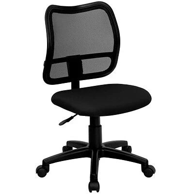 New ❤️ Task Chairs Flash Furniture Mid Back Mesh Tilt Lock Task Chair With Fabric Seat, Black 💯 3 New ❤️ Task Chairs Flash Furniture Mid Back Mesh Tilt Lock Task Chair With Fabric Seat, Black 💯
