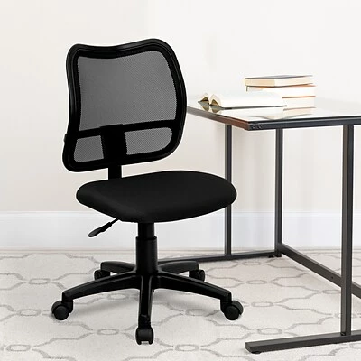 New ❤️ Task Chairs Flash Furniture Mid Back Mesh Tilt Lock Task Chair With Fabric Seat, Black 💯 4 New ❤️ Task Chairs Flash Furniture Mid Back Mesh Tilt Lock Task Chair With Fabric Seat, Black 💯 - Image 2