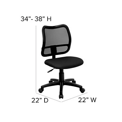 New ❤️ Task Chairs Flash Furniture Mid Back Mesh Tilt Lock Task Chair With Fabric Seat, Black 💯 9 New ❤️ Task Chairs Flash Furniture Mid Back Mesh Tilt Lock Task Chair With Fabric Seat, Black 💯 - Image 7