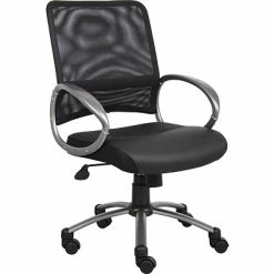 New ❤️ Task Chairs Boss Mesh Back W/ Pewter Finish Task Chair, Black (B6406) 🧨