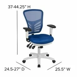 Promo 😀 Office Chairs Flash Furniture Ergonomic Mesh Swivel Mid-Back Multifunction Executive Office Chair, Blue (HL0001WHBLUE) 😀 -Office Chairs Online store unnamed file 369