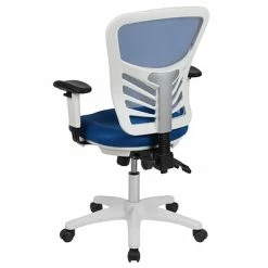 Promo 😀 Office Chairs Flash Furniture Ergonomic Mesh Swivel Mid-Back Multifunction Executive Office Chair, Blue (HL0001WHBLUE) 😀 -Office Chairs Online store unnamed file 370