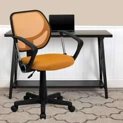 Cheap 🔥 Task Chairs Flash Furniture Fabric Mid-Back Task Chair With Capped Arm, Orange 🌟 -Office Chairs Online store unnamed file 3717