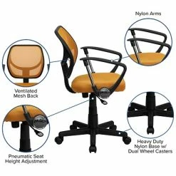 Cheap 🔥 Task Chairs Flash Furniture Fabric Mid-Back Task Chair With Capped Arm, Orange 🌟 -Office Chairs Online store unnamed file 3720