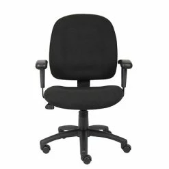 Deals 🛒 Task Chairs Boss Black Fabric Task Chair W/Adjustable Arms, Black (B495-BK) 🔥 -Office Chairs Online store unnamed file 3726