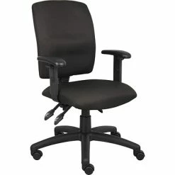 Promo 🧨 Task Chairs Boss Multi-Function Fabric Task Chair W/ Adjustable Arms, Black (B3036-BK) 🔥
