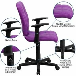 Best Pirce ❤️ Task Chairs Flash Furniture Mid-Back Quilted Vinyl Task Chair With Nylon Arms, Purple ✨ 16 Best Pirce ❤️ Task Chairs Flash Furniture Mid-Back Quilted Vinyl Task Chair With Nylon Arms, Purple ✨ -Office Chairs Online store unnamed file 3785