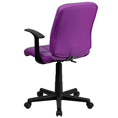 Best Pirce ❤️ Task Chairs Flash Furniture Mid-Back Quilted Vinyl Task Chair With Nylon Arms, Purple ✨ 10 Best Pirce ❤️ Task Chairs Flash Furniture Mid-Back Quilted Vinyl Task Chair With Nylon Arms, Purple ✨ - Image 8