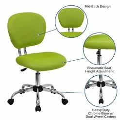 Outlet 👍 Task Chairs Flash Furniture Mid Back Mesh Task Chair, Apple Green (H2376FGN) ✔️ -Office Chairs Online store unnamed file 3805