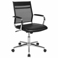 Wholesale 🔔 Office Chairs Flash Furniture Ergonomic Mesh Swivel Mid-Back Executive Office Chair, Black (BT20595M3BK) 😍