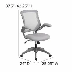 Best Sale ✨ Task Chairs Flash Furniture Mid-Back Gray Mesh Swivel Task Chair, Gray Frame And Flip-Up Arms (BLZP8805GY) 🔥 -Office Chairs Online store unnamed file 3815