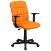 Brand new 🤩 Task Chairs Flash Furniture Mid-Back Quilted Vinyl Task Chair With Nylon Arms, Orange 🧨 -Office Chairs Online store unnamed file 3833