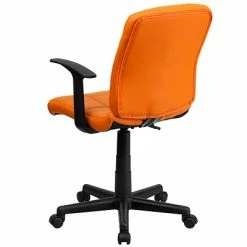 Brand new 🤩 Task Chairs Flash Furniture Mid-Back Quilted Vinyl Task Chair With Nylon Arms, Orange 🧨 -Office Chairs Online store unnamed file 3840