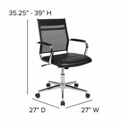 Wholesale 🔔 Office Chairs Flash Furniture Ergonomic Mesh Swivel Mid-Back Executive Office Chair, Black (BT20595M3BK) 😍 -Office Chairs Online store unnamed file 385
