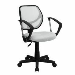 Best deal 🤩 Task Chairs Flash Furniture Fabric Mid-Back Task Chair With Capped Arm, White 🔥