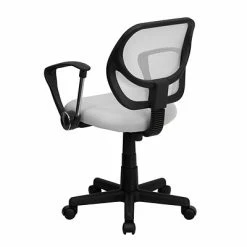 Best deal 🤩 Task Chairs Flash Furniture Fabric Mid-Back Task Chair With Capped Arm, White 🔥 -Office Chairs Online store unnamed file 3883