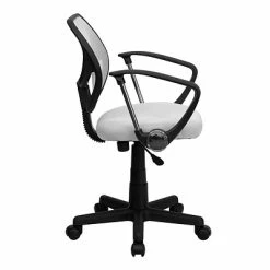 Best deal 🤩 Task Chairs Flash Furniture Fabric Mid-Back Task Chair With Capped Arm, White 🔥 -Office Chairs Online store unnamed file 3884