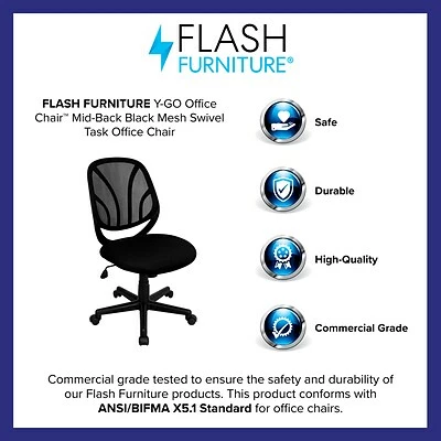 Cheapest 💯 Task Chairs Flash Furniture Y-GO Mesh Task Chair, Black (GO-WY-05-GG) 🤩 6 Cheapest 💯 Task Chairs Flash Furniture Y-GO Mesh Task Chair, Black (GO-WY-05-GG) 🤩 - Image 4
