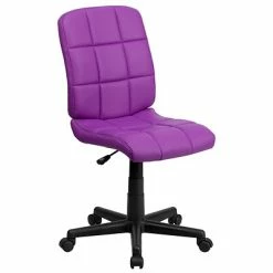 Promo 🎁 Task Chairs Flash Furniture Mid-Back Quilted Vinyl Task Chair, Purple 👏