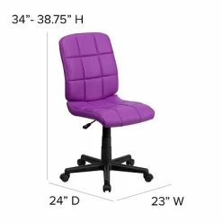 Promo 🎁 Task Chairs Flash Furniture Mid-Back Quilted Vinyl Task Chair, Purple 👏 -Office Chairs Online store unnamed file 3917