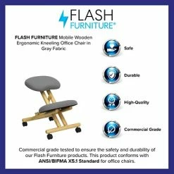 Outlet 🛒 Task Chairs Flash Furniture Gray ,Fabric Kneeling Chair, ,Armless 🎁 -Office Chairs Online store unnamed file 3926