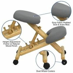 Outlet 🛒 Task Chairs Flash Furniture Gray ,Fabric Kneeling Chair, ,Armless 🎁 -Office Chairs Online store unnamed file 3928