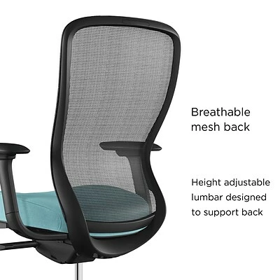 Best Sale 😉 Union & Scale Task Chairs Union & Scale™ Workplace2.0™ Ayalon Mesh Back Fabric Task Chair, Black/Teal (UN59410) ✨ 4 Best Sale 😉 Union & Scale Task Chairs Union & Scale™ Workplace2.0™ Ayalon Mesh Back Fabric Task Chair, Black/Teal (UN59410) ✨ - Image 2