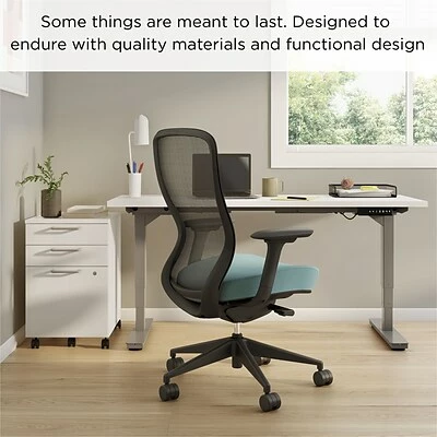 Best Sale 😉 Union & Scale Task Chairs Union & Scale™ Workplace2.0™ Ayalon Mesh Back Fabric Task Chair, Black/Teal (UN59410) ✨ 7 Best Sale 😉 Union & Scale Task Chairs Union & Scale™ Workplace2.0™ Ayalon Mesh Back Fabric Task Chair, Black/Teal (UN59410) ✨ - Image 5