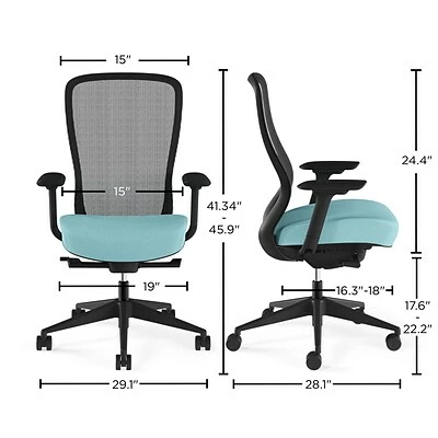 Best Sale 😉 Union & Scale Task Chairs Union & Scale™ Workplace2.0™ Ayalon Mesh Back Fabric Task Chair, Black/Teal (UN59410) ✨ 9 Best Sale 😉 Union & Scale Task Chairs Union & Scale™ Workplace2.0™ Ayalon Mesh Back Fabric Task Chair, Black/Teal (UN59410) ✨ - Image 7
