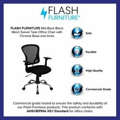 Cheapest 😉 Task Chairs Flash Furniture Mesh Task Chair, Gray And Black (H-8369F-BLK-GG) 🌟 -Office Chairs Online store unnamed file 3952