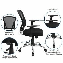 Cheapest 😉 Task Chairs Flash Furniture Mesh Task Chair, Gray And Black (H-8369F-BLK-GG) 🌟 -Office Chairs Online store unnamed file 3954