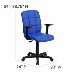 Promo 😉 Task Chairs Flash Furniture Mid-Back Quilted Vinyl Task Chair With Nylon Arms, Blue (GO16911BLUEA) 🛒 -Office Chairs Online store unnamed file 3964