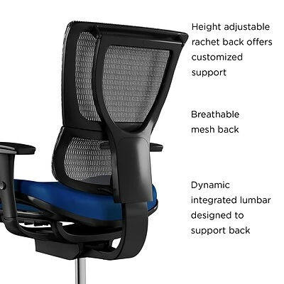 Cheapest ✔️ Union & Scale Task Chairs Union & Scale FlexFit™ 1500TF Mesh Back Fabric Task Chair, Blue/Black (UN59413) 😍 4 Cheapest ✔️ Union & Scale Task Chairs Union & Scale FlexFit™ 1500TF Mesh Back Fabric Task Chair, Blue/Black (UN59413) 😍 - Image 2
