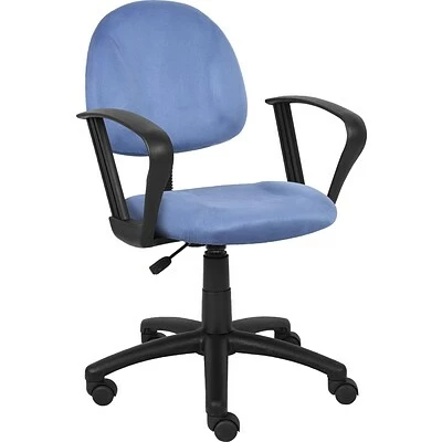 Budget 🔥 Task Chairs Boss Microfiber Deluxe Posture Chair W/ Loop Arms, Blue (B327-BE) 🌟 3 Budget 🔥 Task Chairs Boss Microfiber Deluxe Posture Chair W/ Loop Arms, Blue (B327-BE) 🌟
