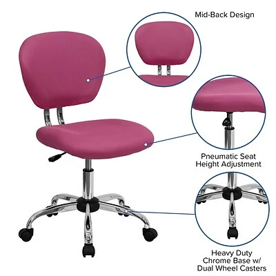 Best deal ๐ Task Chairs Flash Furniture Mid Back Mesh Task Chair With Chrome Base, Pink ๐ 8 Best deal ๐ Task Chairs Flash Furniture Mid Back Mesh Task Chair With Chrome Base, Pink ๐ - Image 6